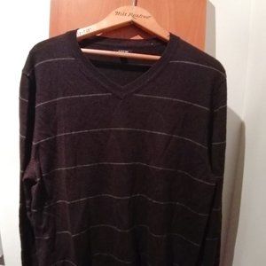 APT9 Boutique Black Wool Mens V-Neck Sweater